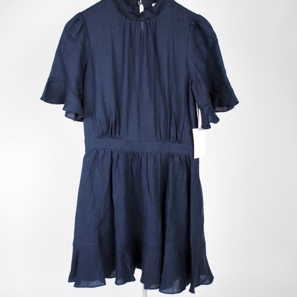 FRAME Denim Scallop Flounce Dress - Picture 4 of 9